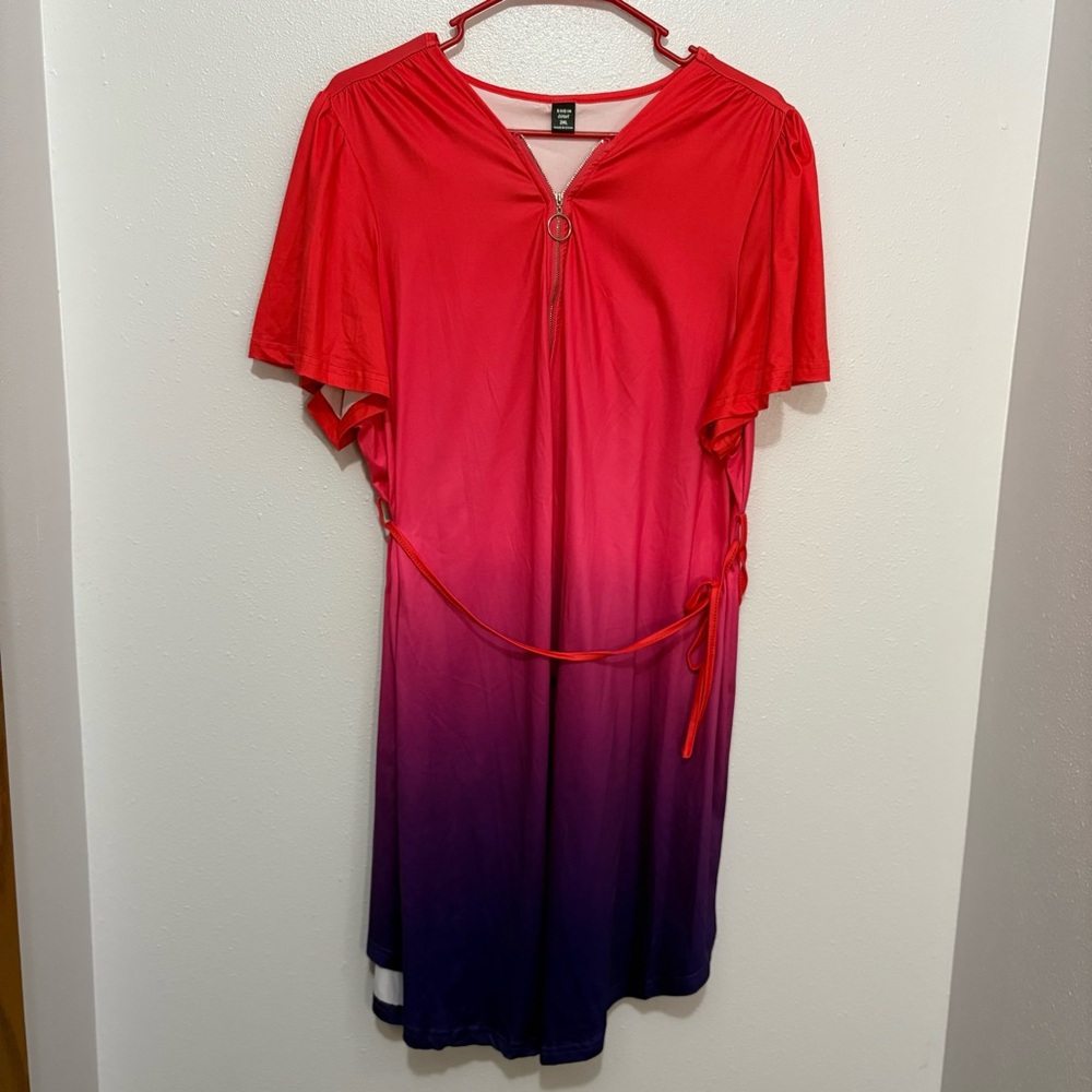 SHEIN Red to Purple Ombre Dress Size 2XL
